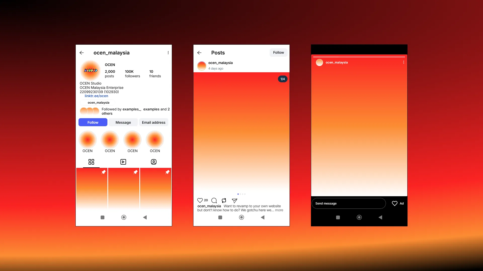 OCEN - Instagram Identity - Old Framer Hero
