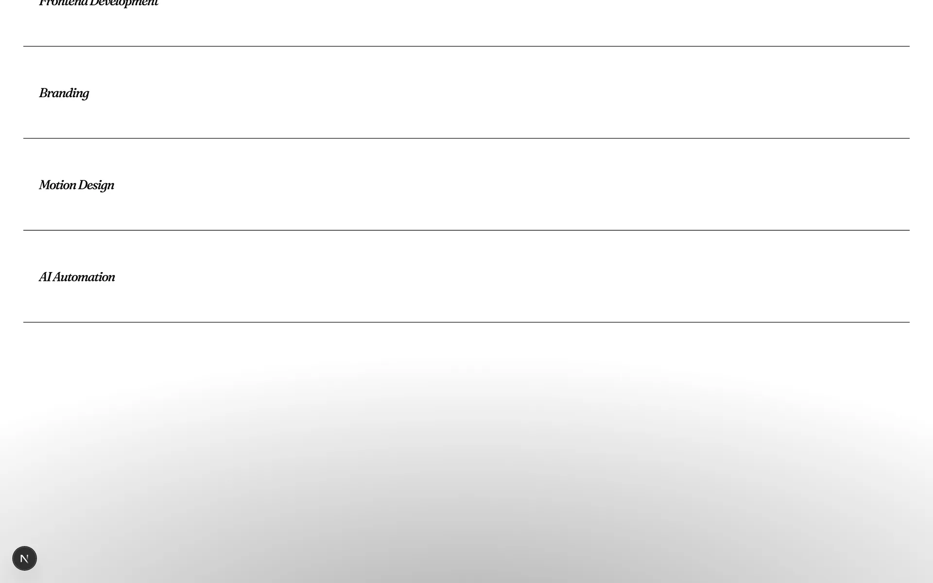Portfolio Redesign - Services Provided - Old Framer Hero